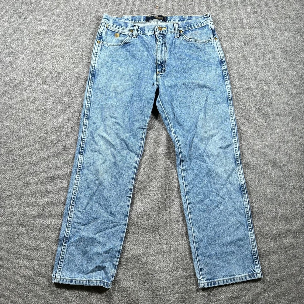 Wrangler Jeans Mens Size 34x30 Blue George Strait Collection Cotton Straight Leg